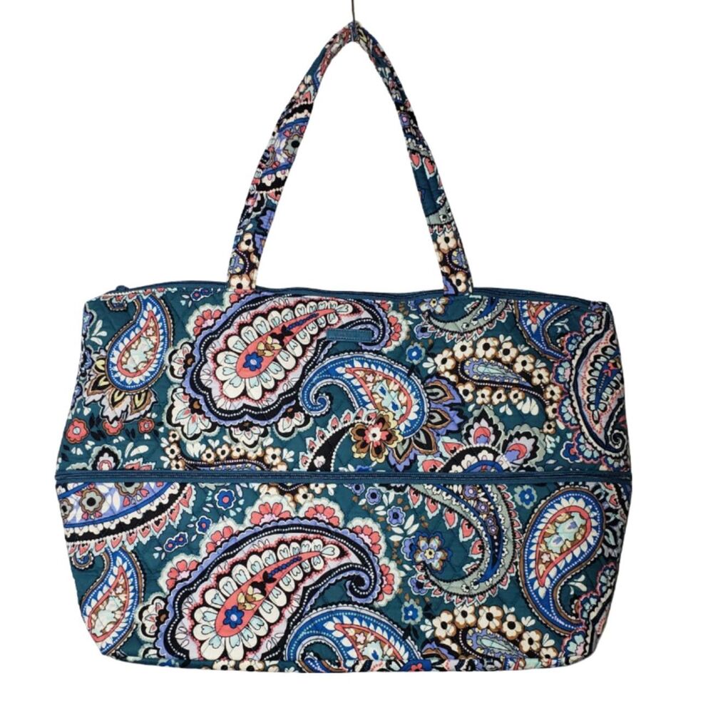 VERA BRADLEY Haymarket Paisley Jewel Expandable Travel Bag Tote NEW